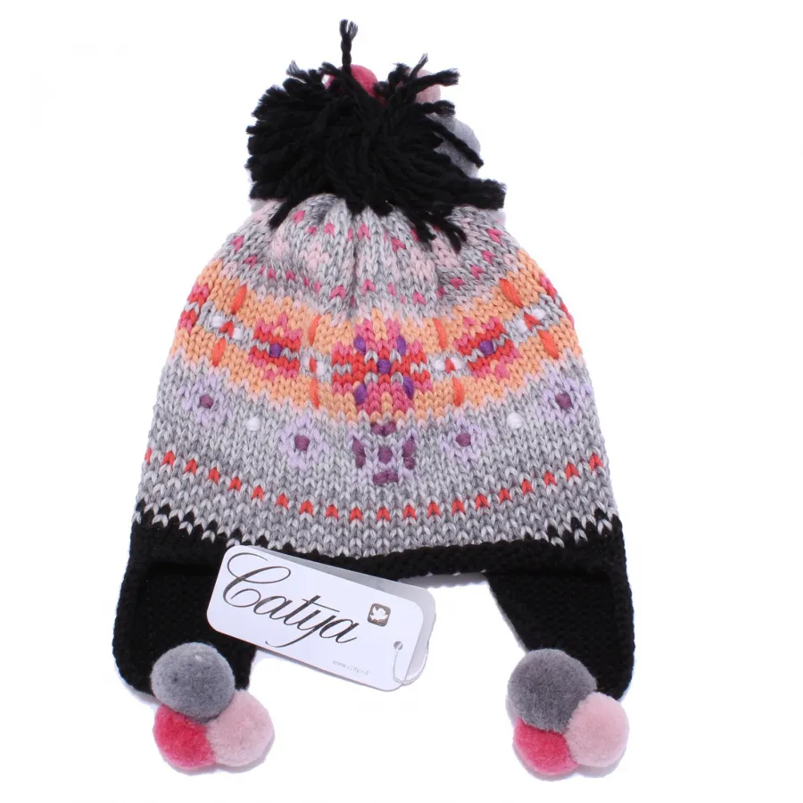5012Y cuffia bimba girl CATYA wool multicolor berretto hat