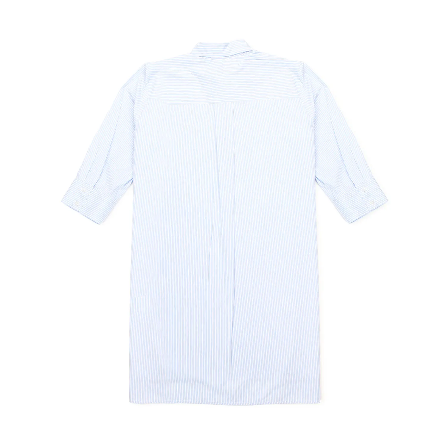Abito Chemisier Bianco E Azzurro A Righe