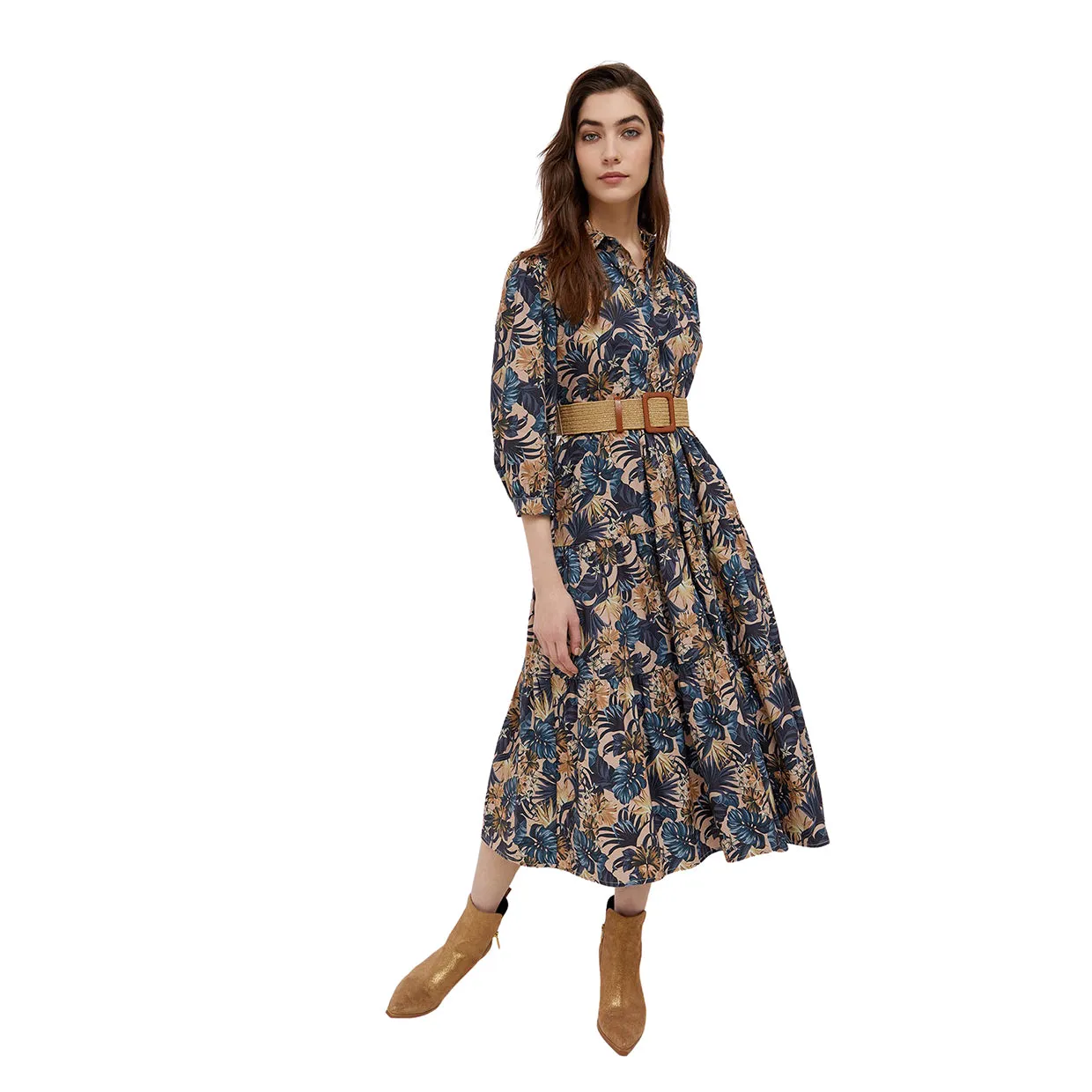 Abito Liu-Jo Midi Popeline Multicolor