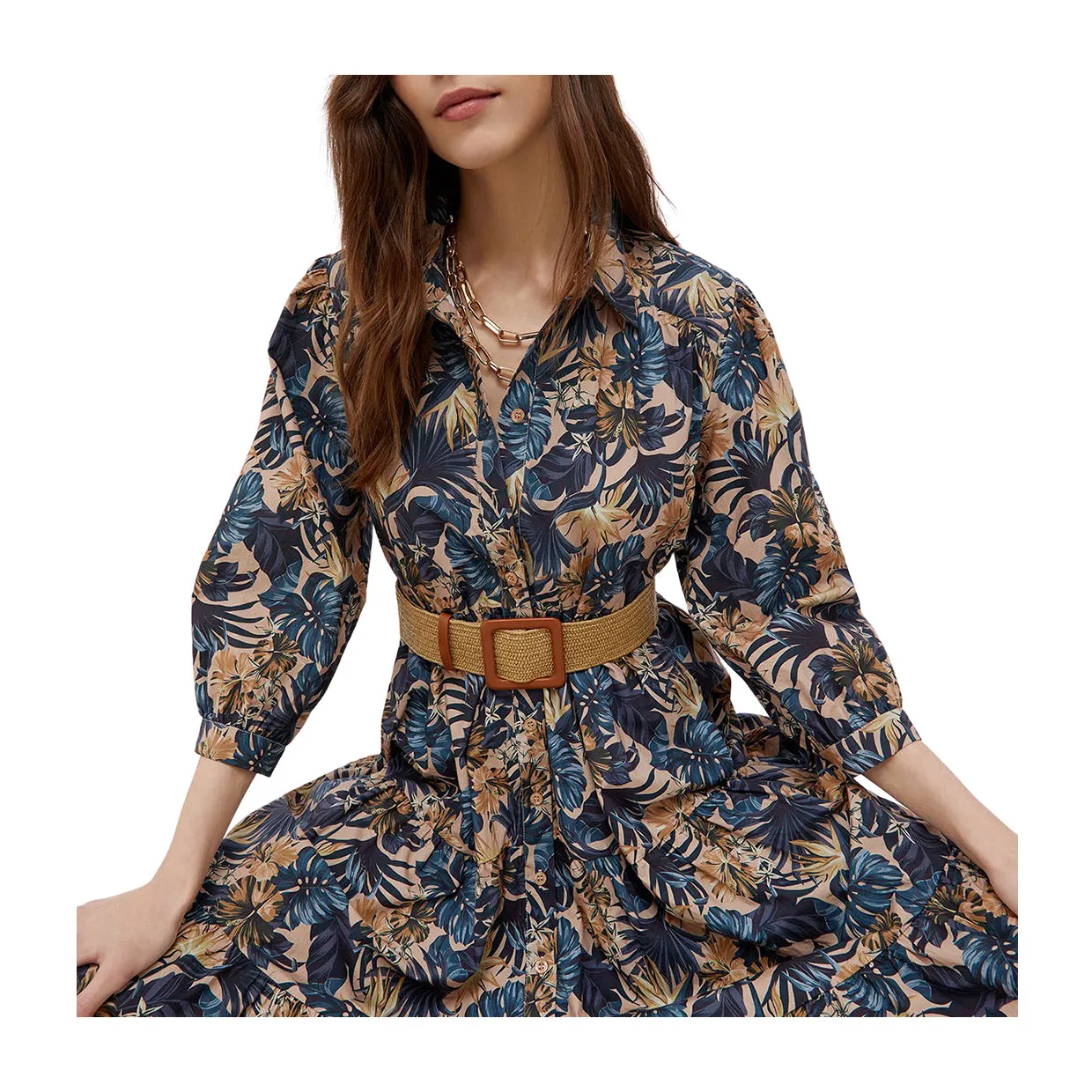 Abito Liu-Jo Midi Popeline Multicolor