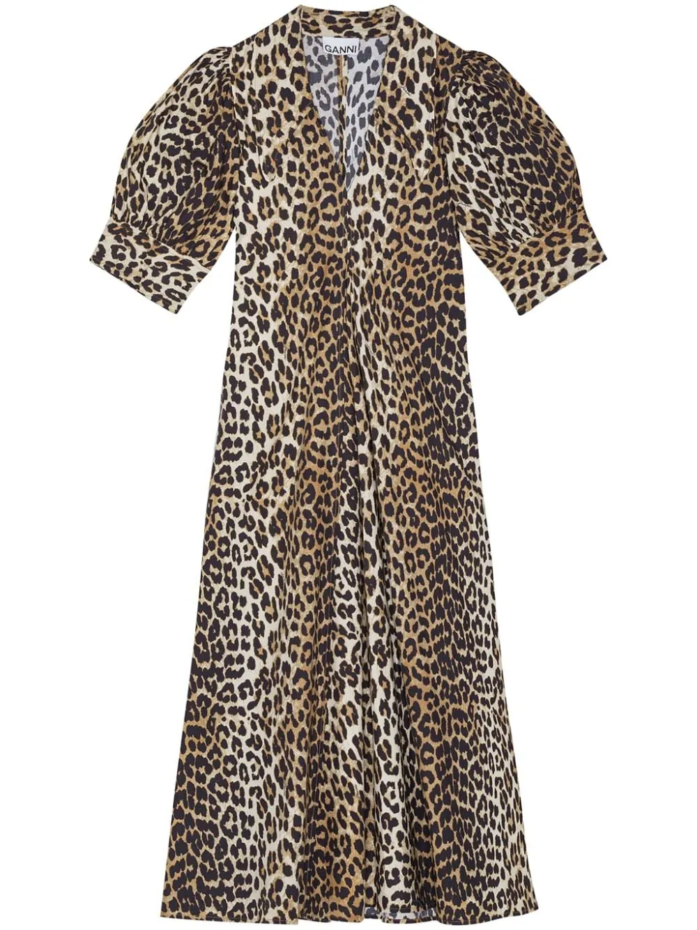Abito midi con stampa in marrone - donna