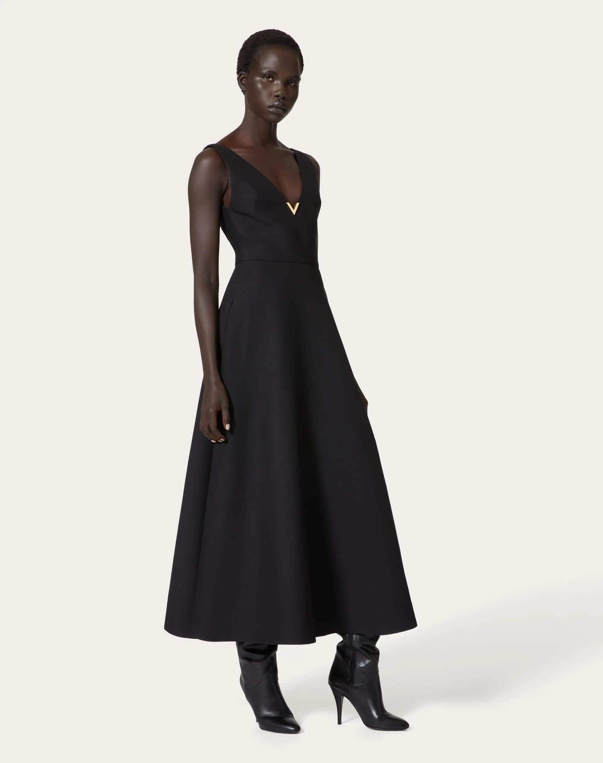 ABITO MIDI IN CREPE COUTURE