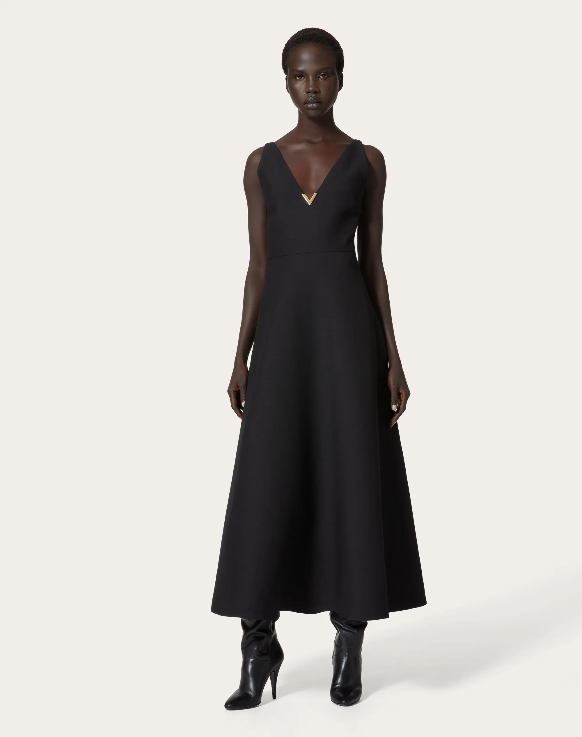 ABITO MIDI IN CREPE COUTURE