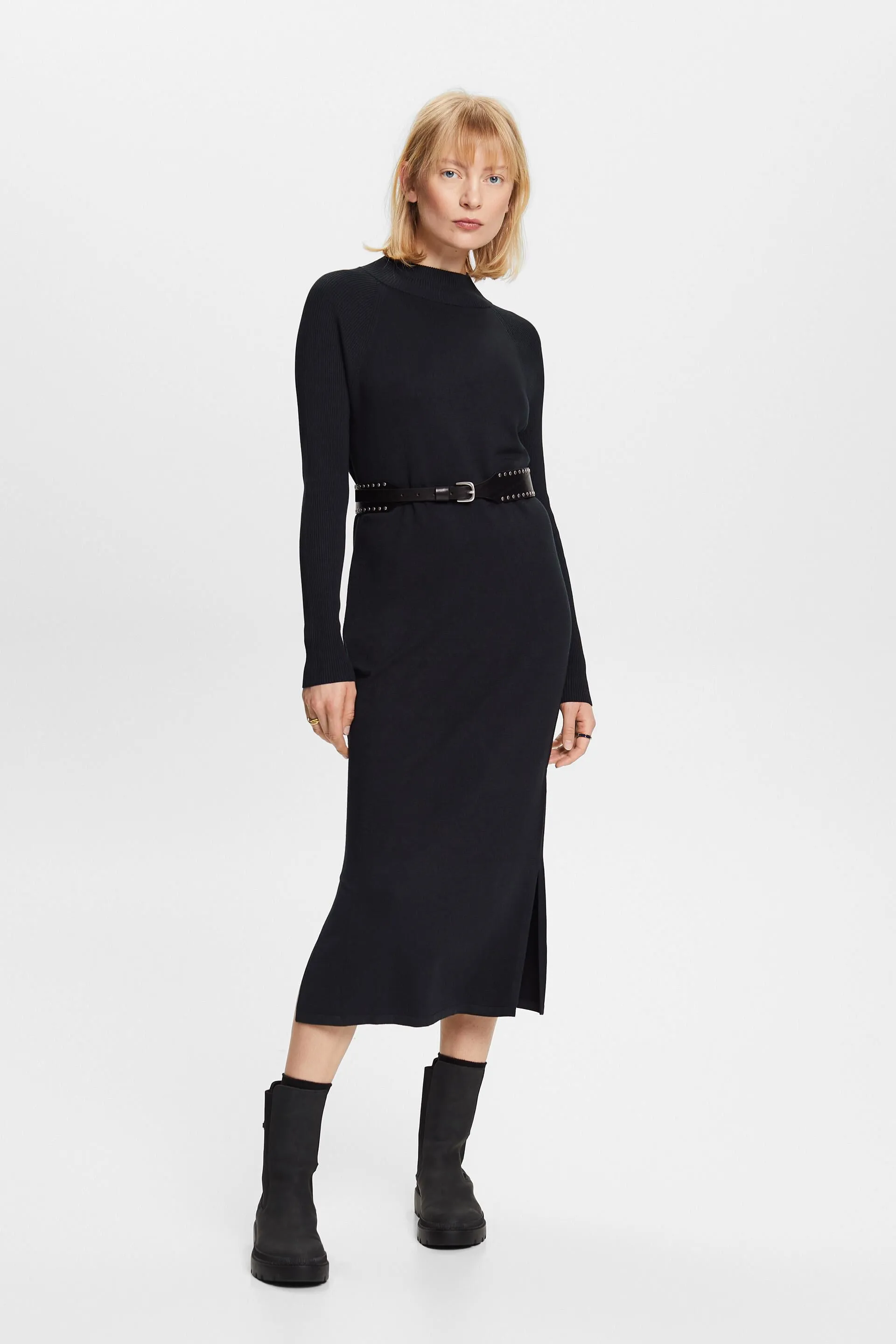 Abito midi in maglia a lupetto