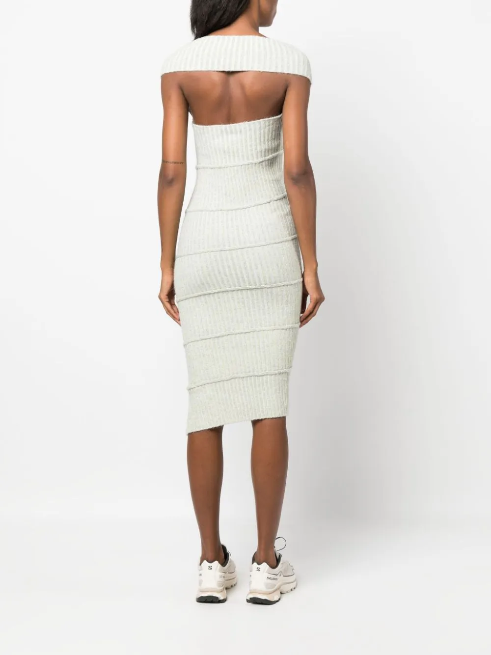 Abito midi in maglia in grigio - donna