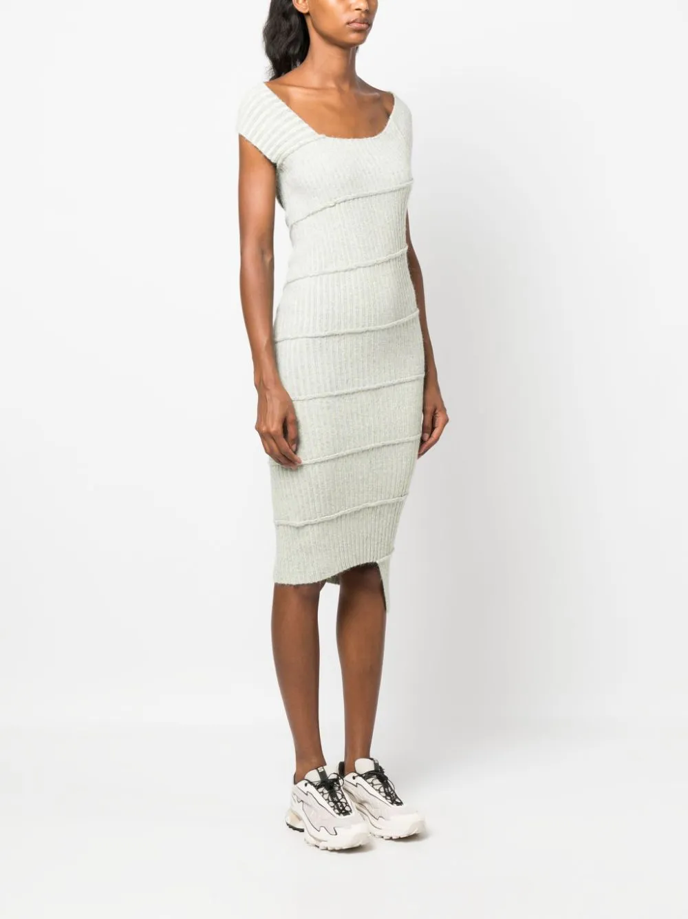 Abito midi in maglia in grigio - donna