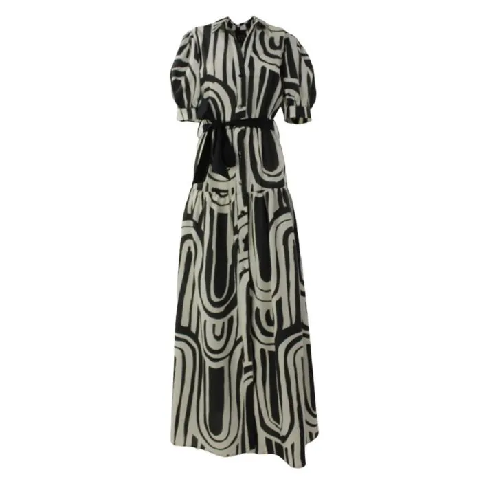 Access Fashion Abito Chemisier Nero/beige