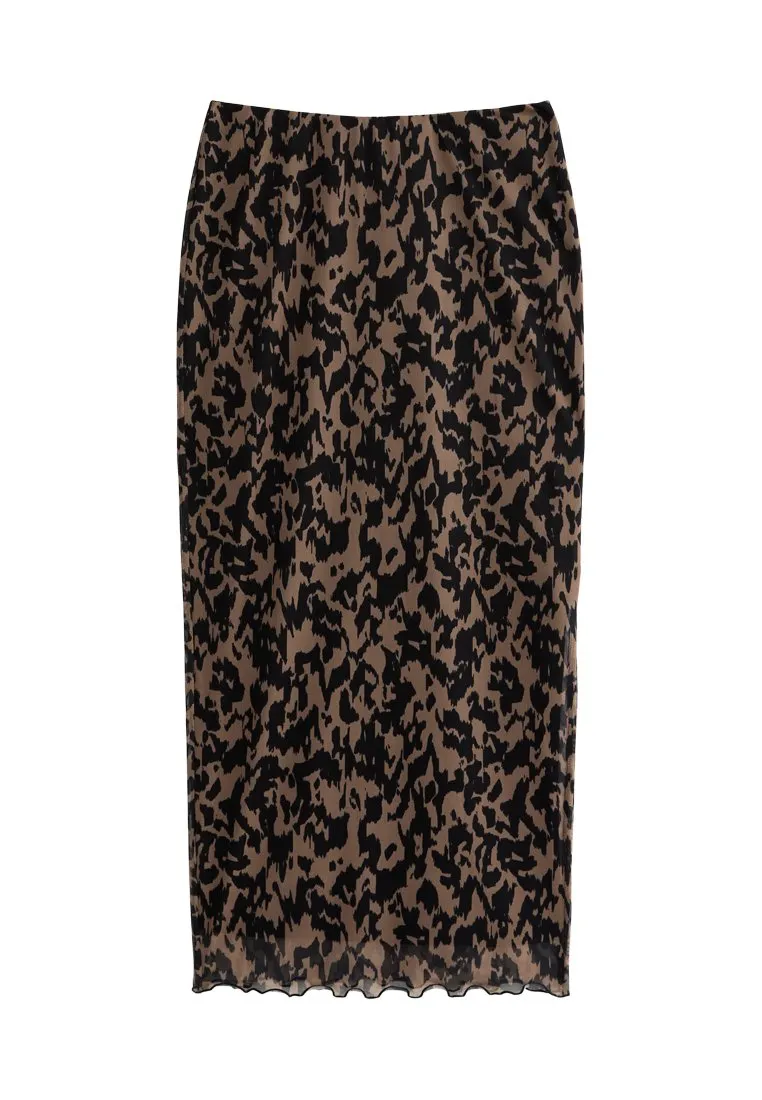 ANIMAL  SPLIT HEM MIDI - Gonna a campana