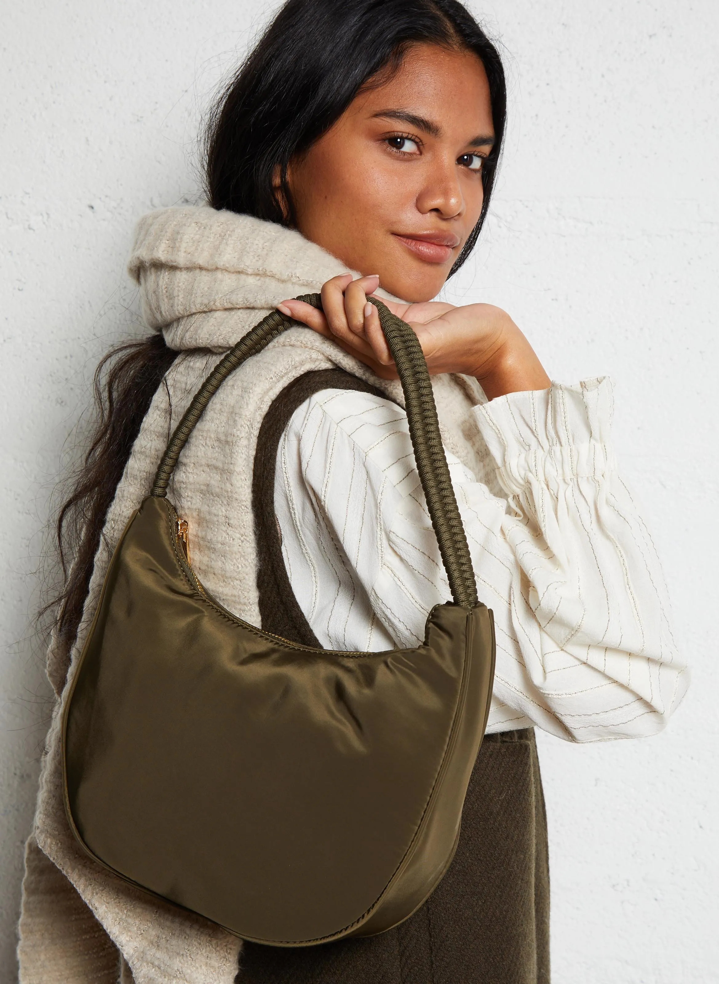  AU PRINTEMPS PARIS   Borsa a tracolla in nylon | Kaki