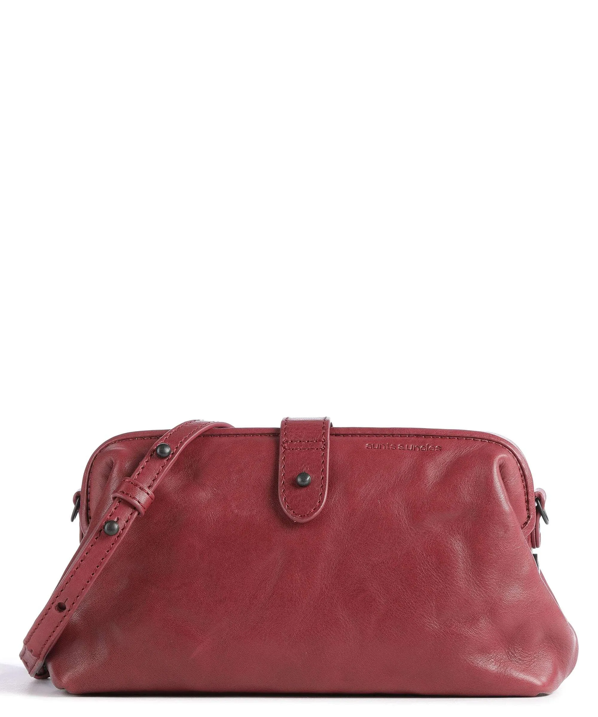  Aunts & Uncles Grandma's Luxury Club Mrs. Eclair Borsa a tracolla pelle di vacchetta grana rosso scuro  