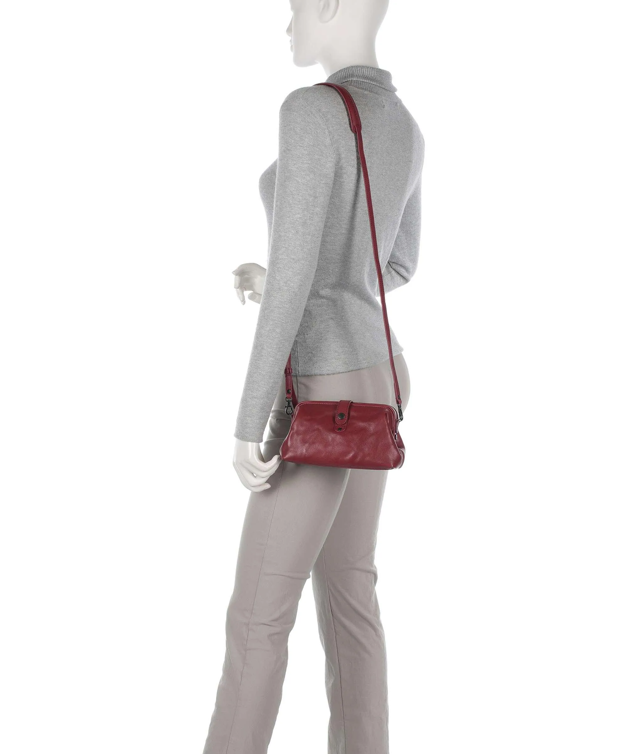  Aunts & Uncles Grandma's Luxury Club Mrs. Eclair Borsa a tracolla pelle di vacchetta grana rosso scuro  