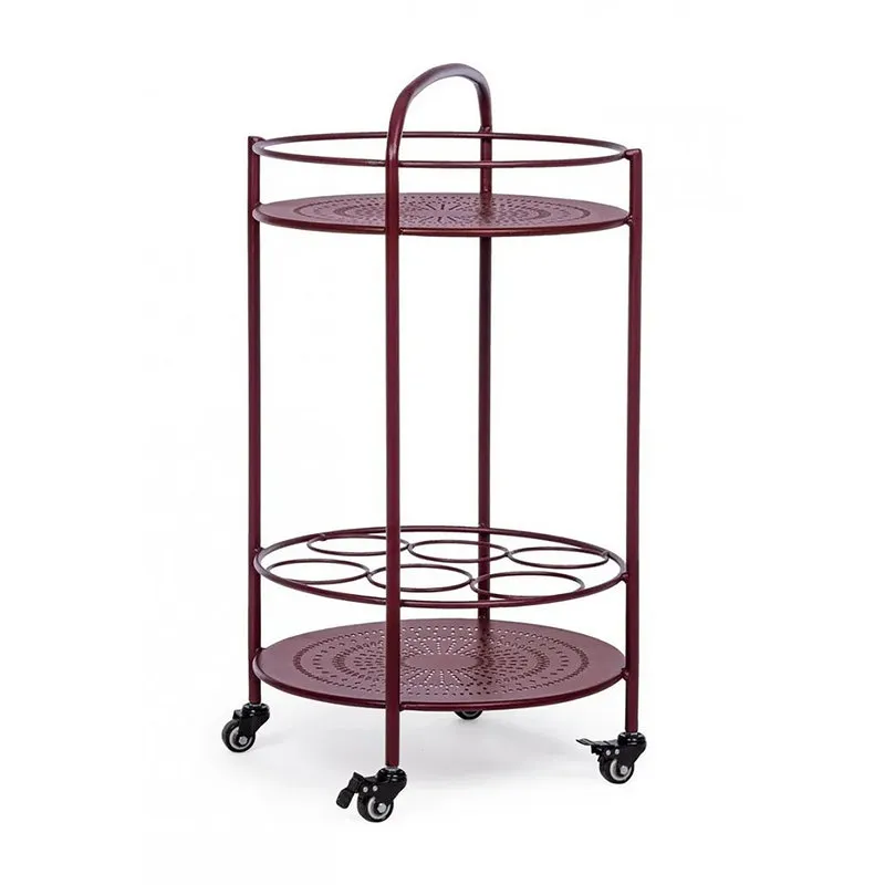 Bizzotto outdoor Carrello con porta bottiglie Burton bordeaux