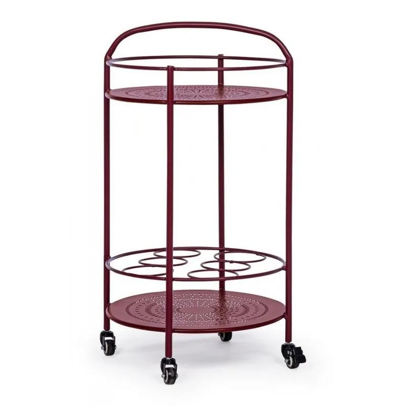 Bizzotto outdoor Carrello con porta bottiglie Burton bordeaux
