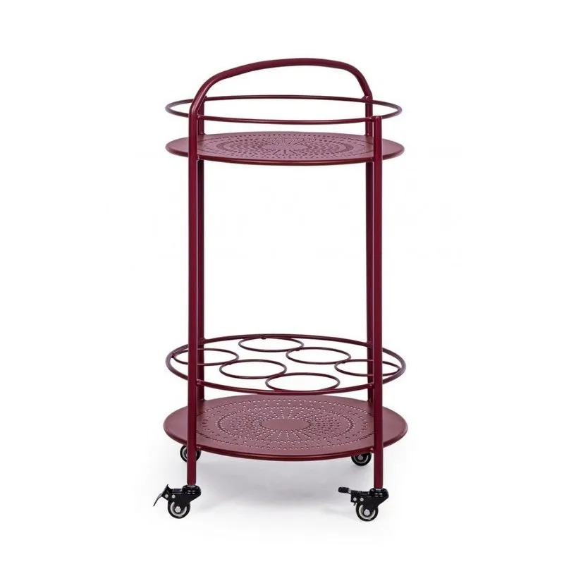 Bizzotto outdoor Carrello con porta bottiglie Burton bordeaux