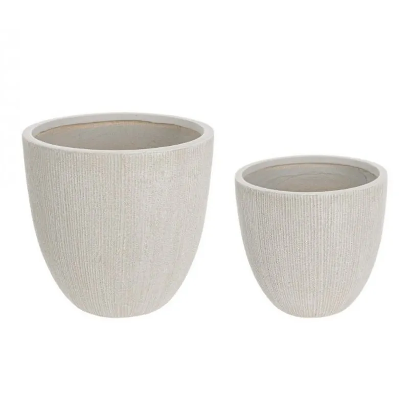 Bizzotto outdoor Set 2 porta vaso brush basso beige