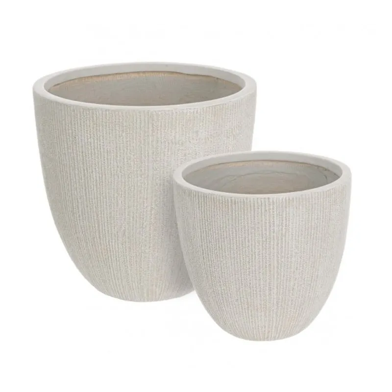 Bizzotto outdoor Set 2 porta vaso brush basso beige
