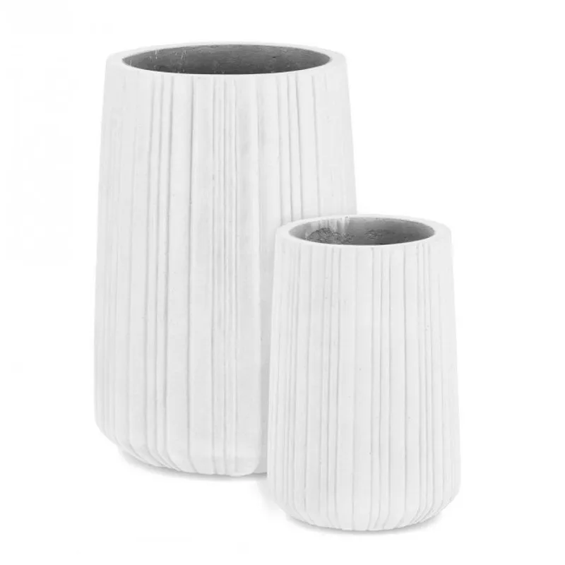Bizzotto outdoor Set 2 porta vaso halong cil bianco