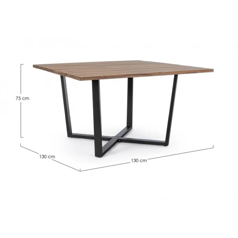 Bizzotto outdoor Tavolo Helsinki antracite-naturale 130x130 - fsc