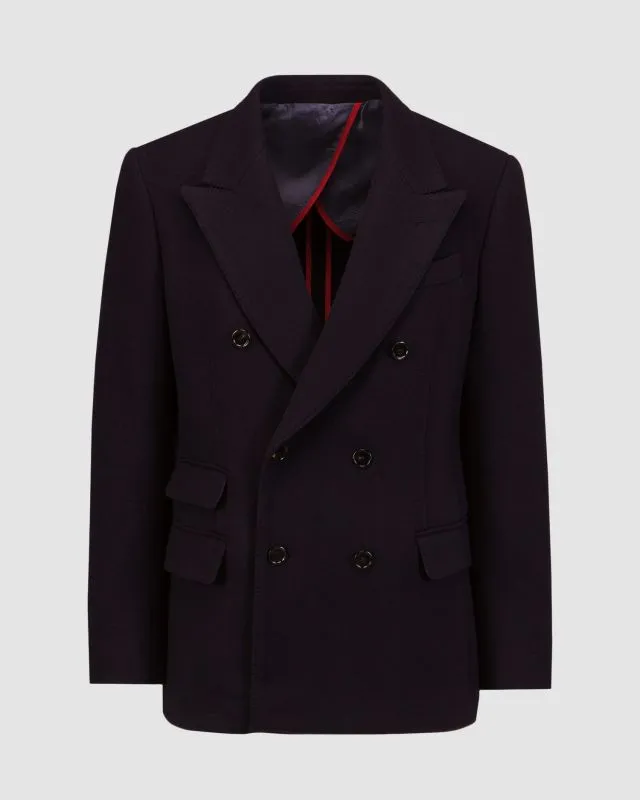 Blazer blu scuro in lana da uomo Dondup Blazer