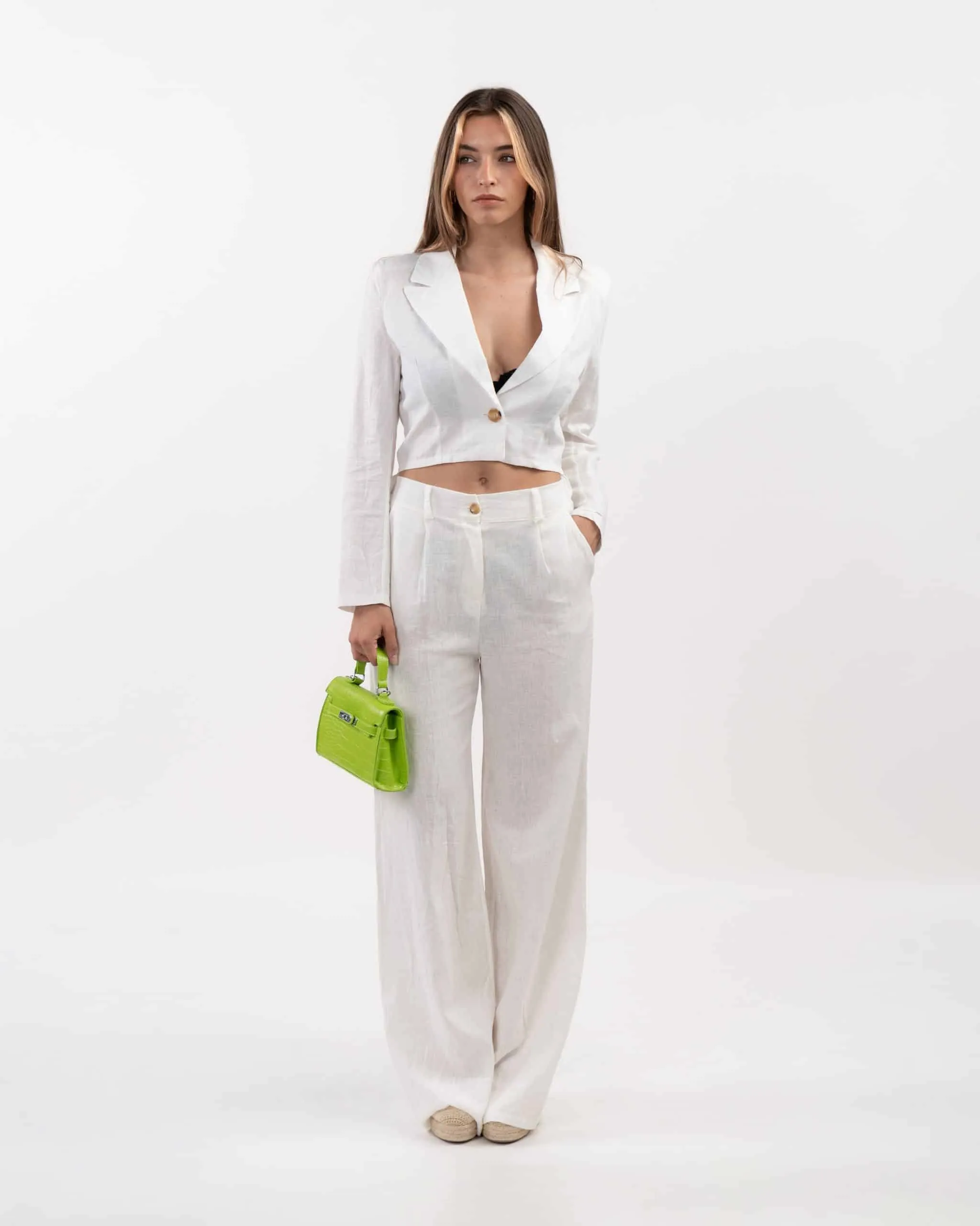 Blazer cropped- BIANCO