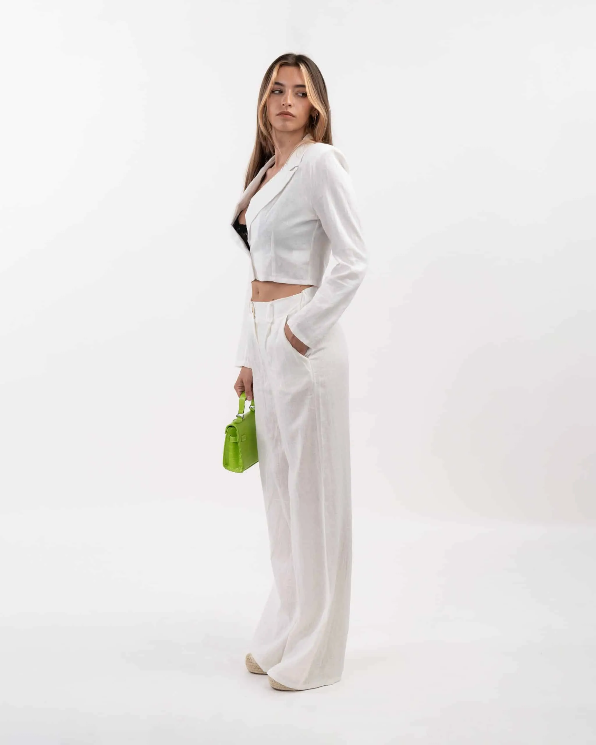 Blazer cropped- BIANCO