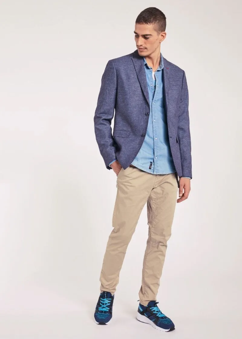 Blazer in cotone e lino