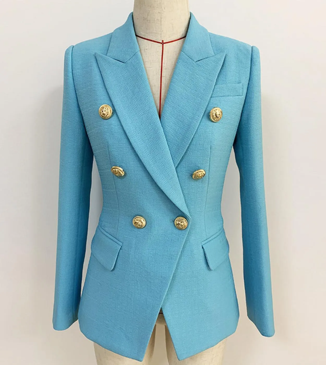 Blazer in lino sottile da donna Blazer in lino azzurro da donna Blazer in cotone da donna
