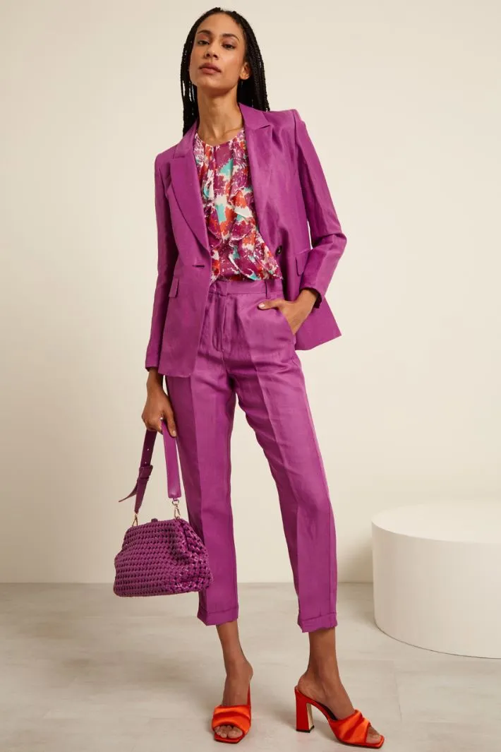 Blazer monopetto in lino