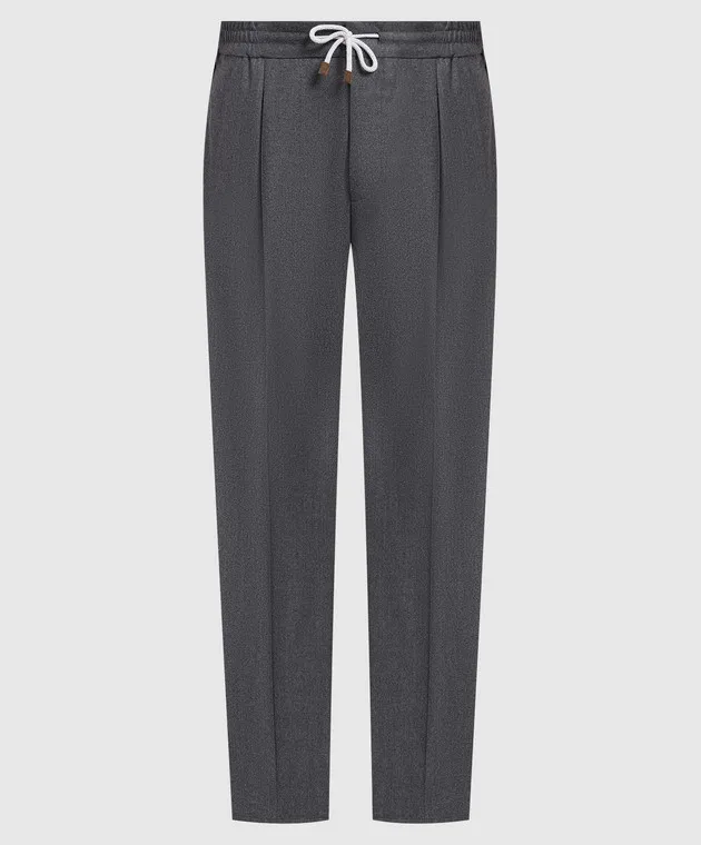 Brunello Cucinelli Pantaloni in lana grigia ME226E1740