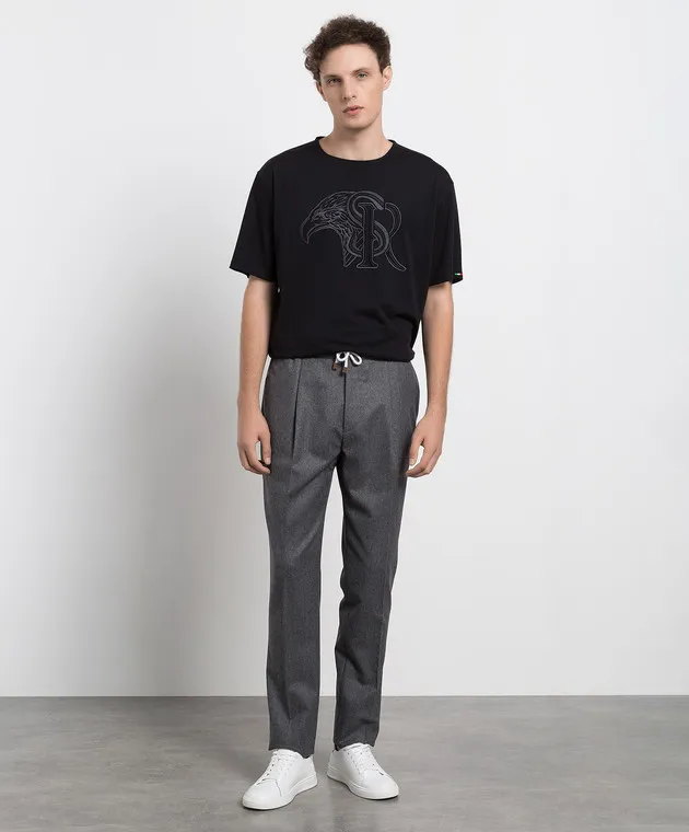 Brunello Cucinelli Pantaloni in lana grigia ME226E1740