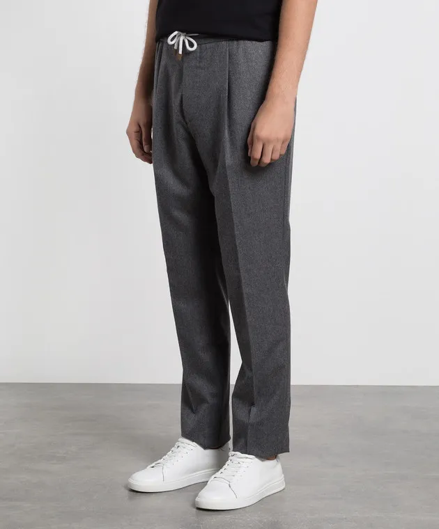 Brunello Cucinelli Pantaloni in lana grigia ME226E1740
