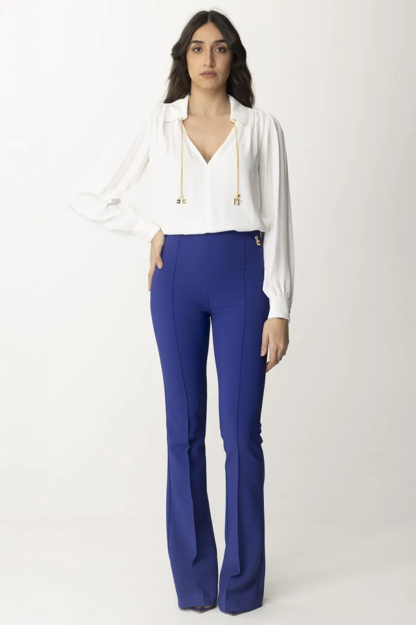 Camicia ampia con accessorio al colletto Avorio