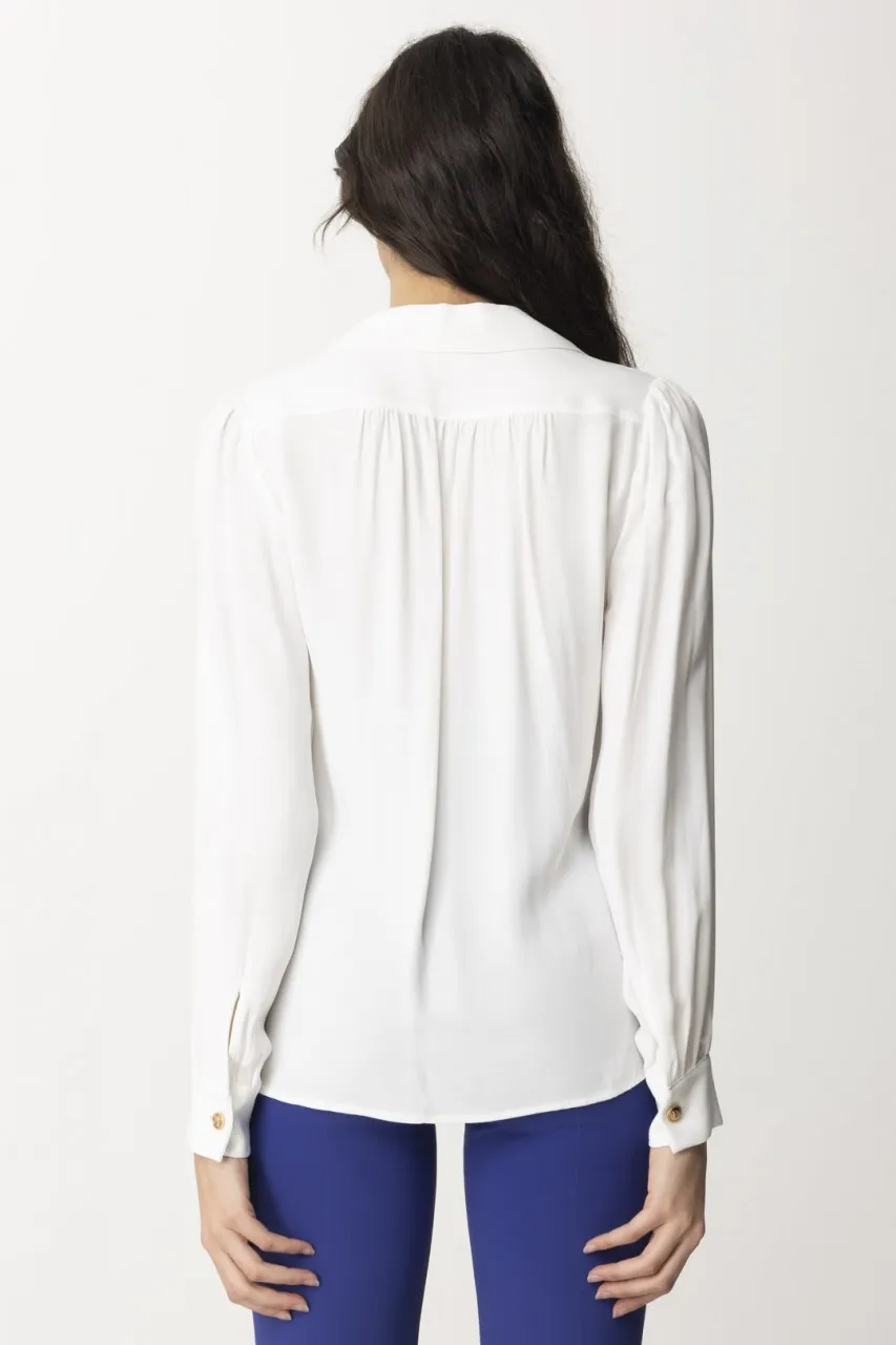 Camicia ampia con accessorio al colletto Avorio