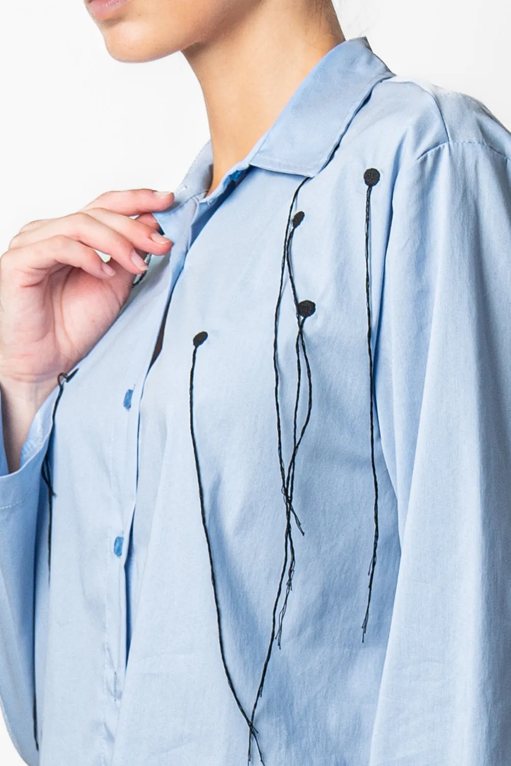 Camicia crop ricamo