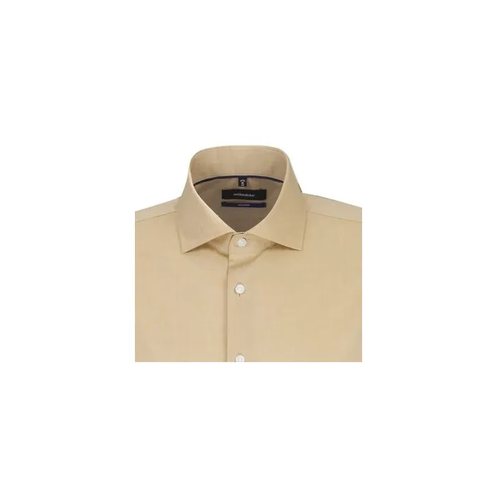Camicia seidensticker adattata al beige/marrone