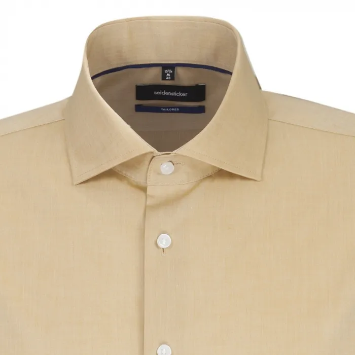 Camicia seidensticker adattata al beige/marrone