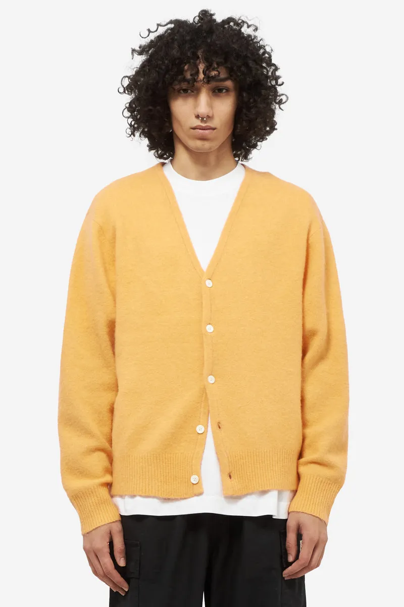 Cardigan BRUSHED in lana arancione