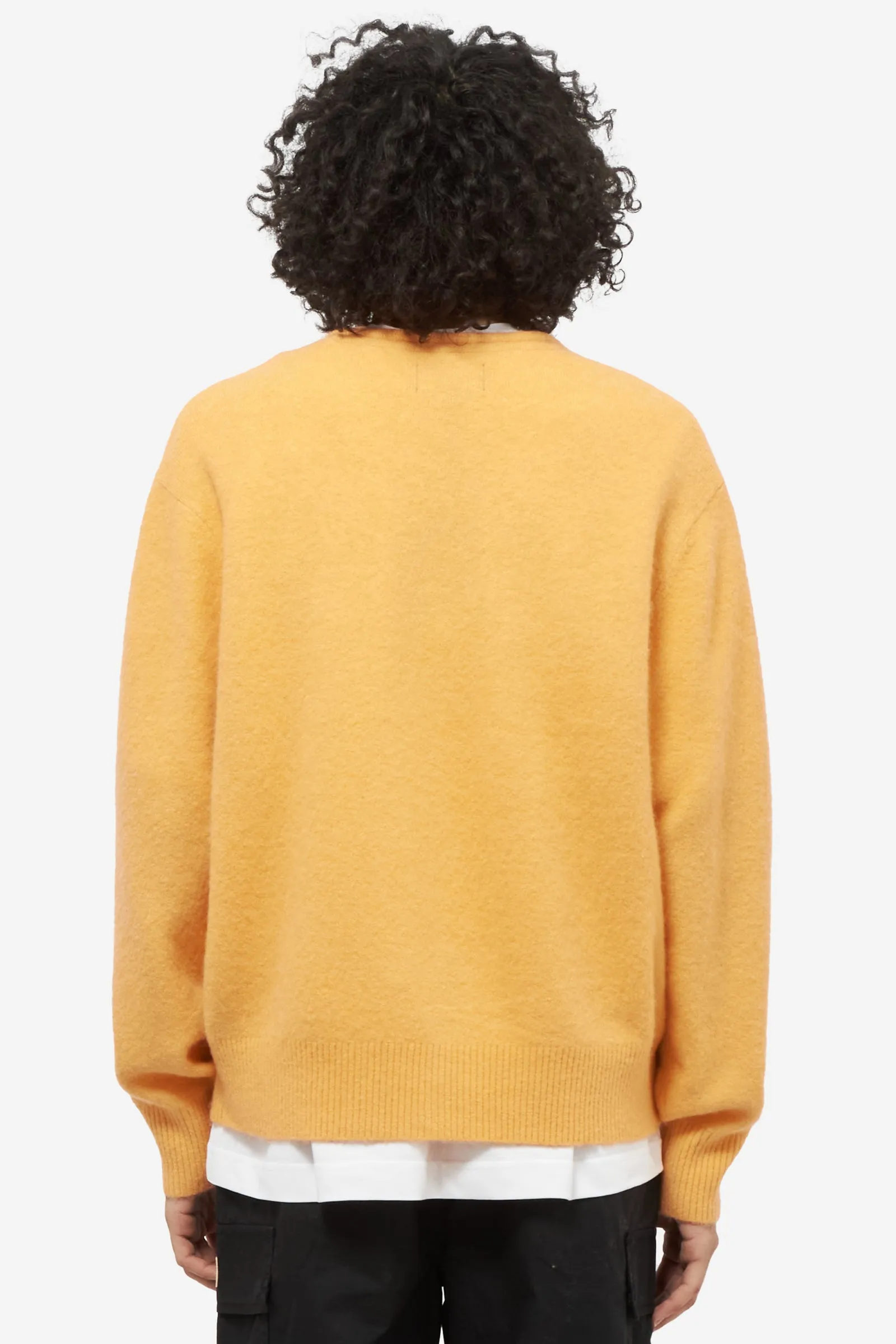 Cardigan BRUSHED in lana arancione