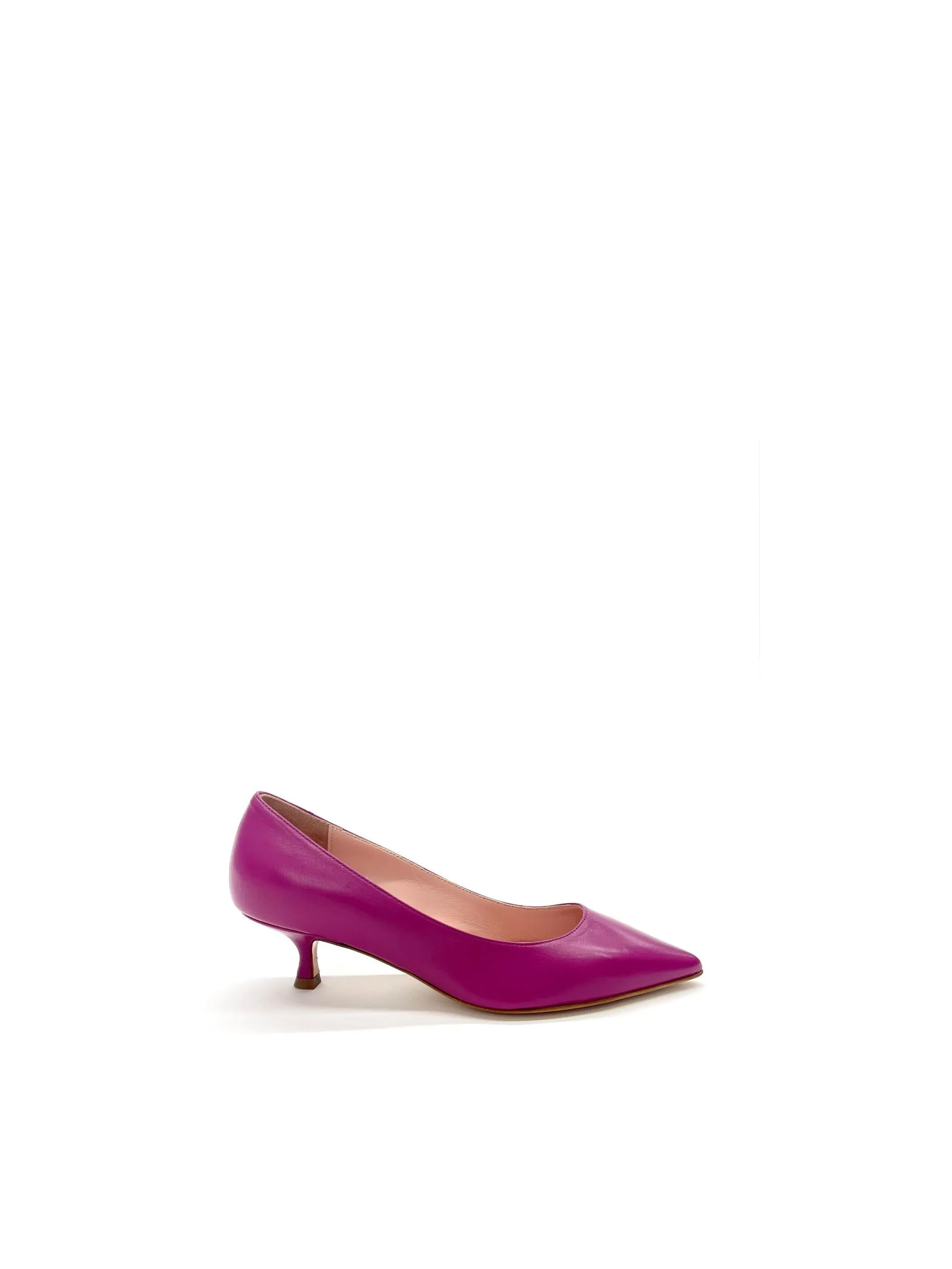 DECOLLETE' MAGENTA IN PELLE