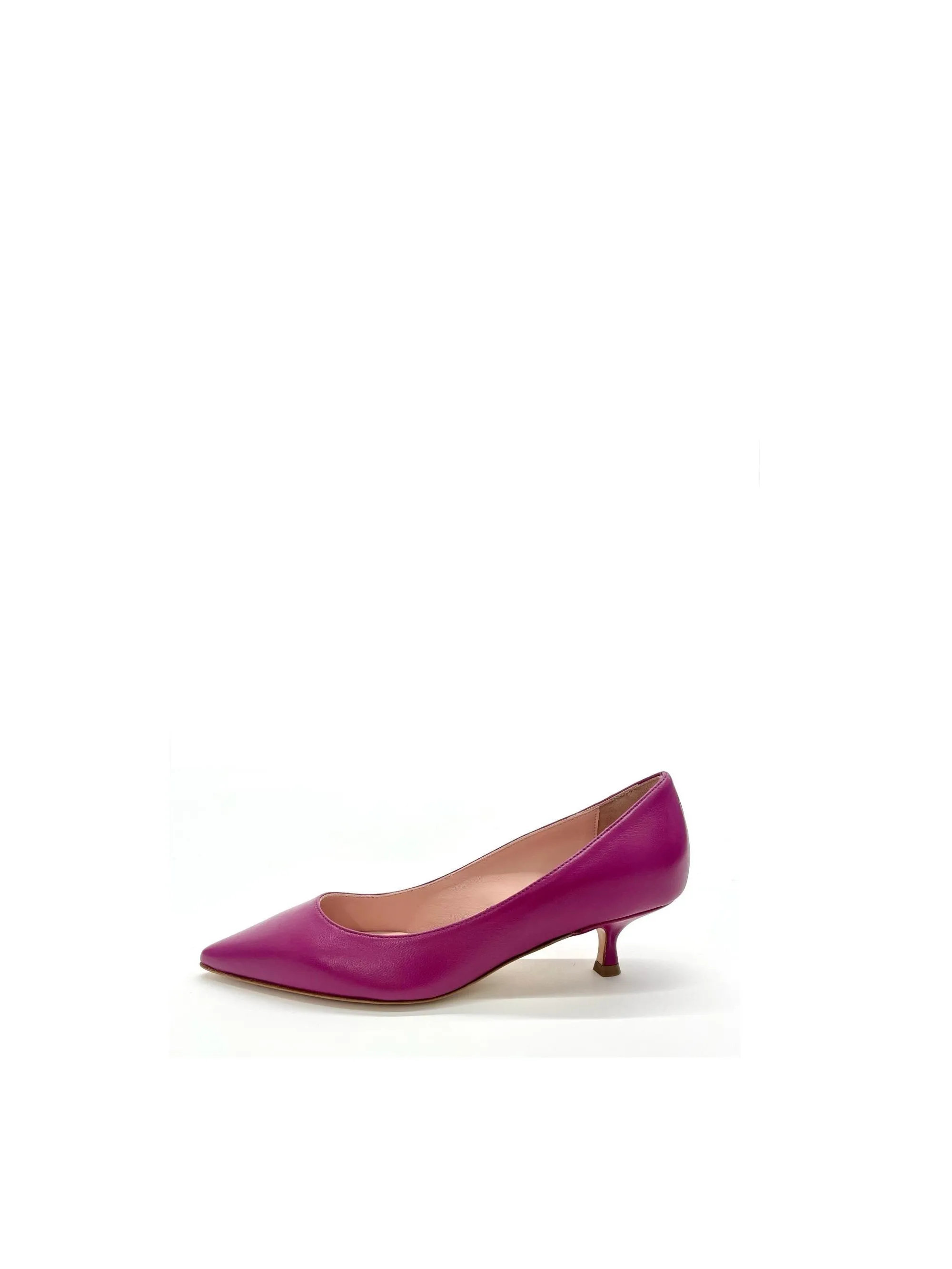 DECOLLETE' MAGENTA IN PELLE