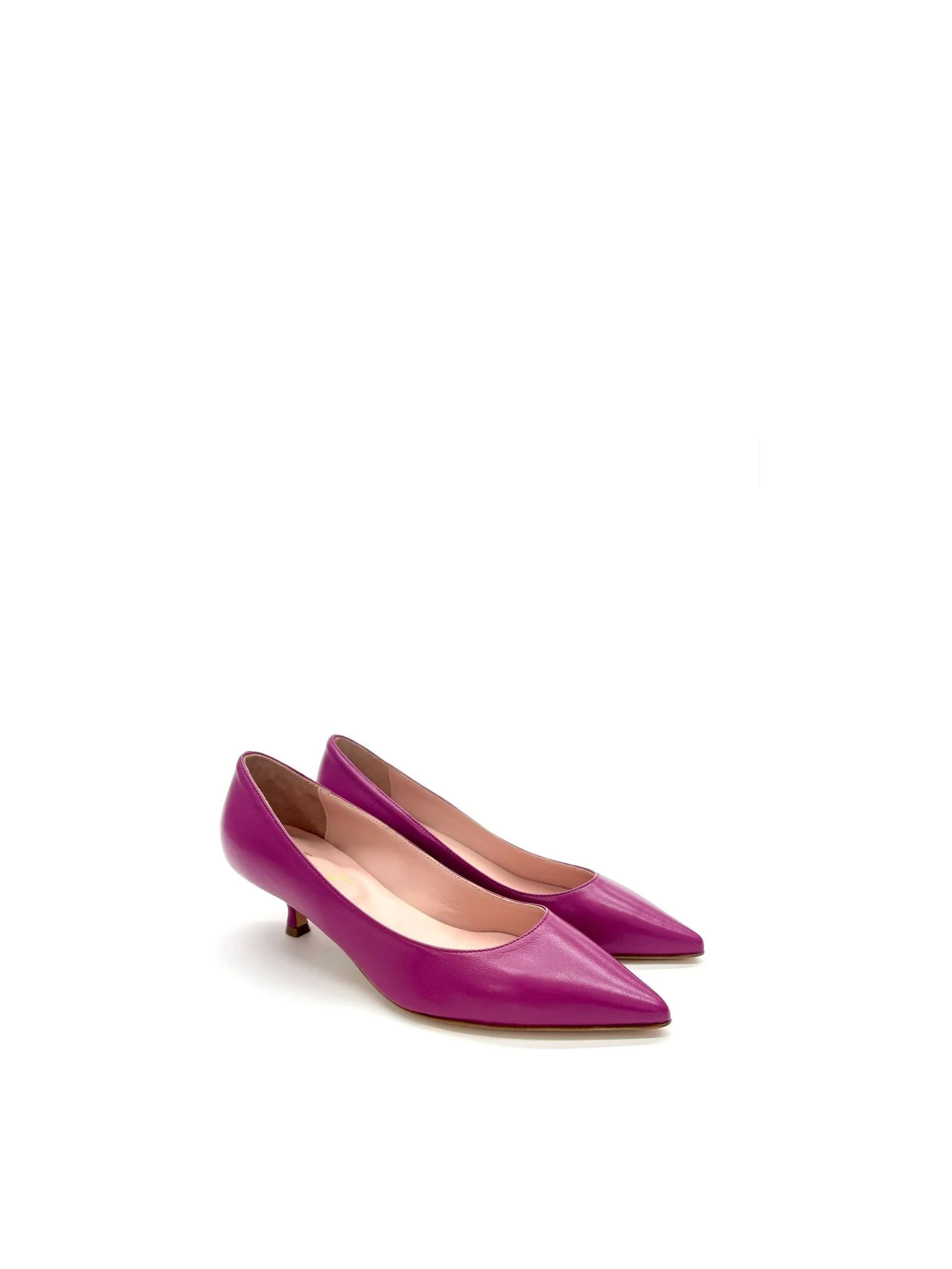 DECOLLETE' MAGENTA IN PELLE