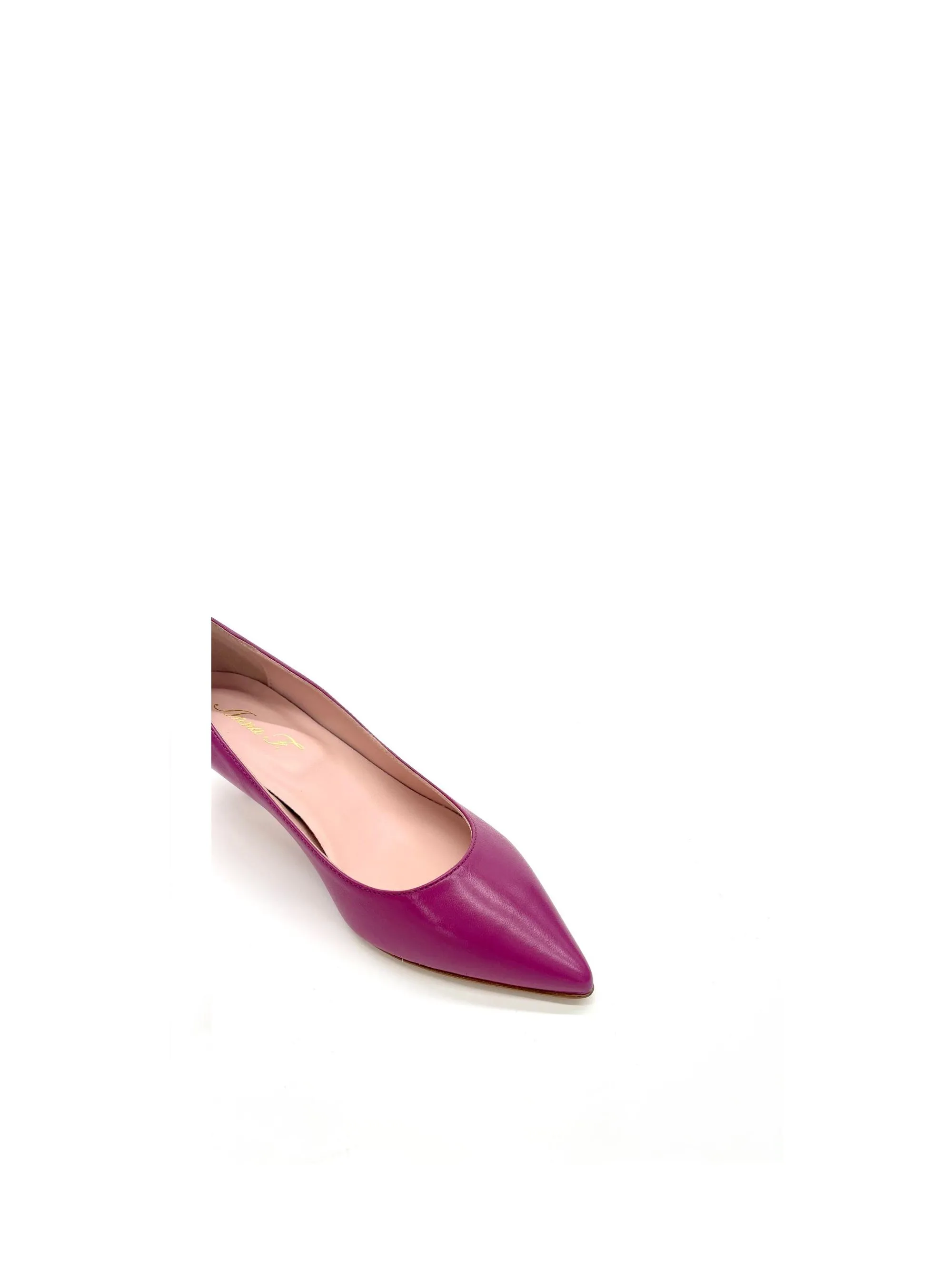 DECOLLETE' MAGENTA IN PELLE