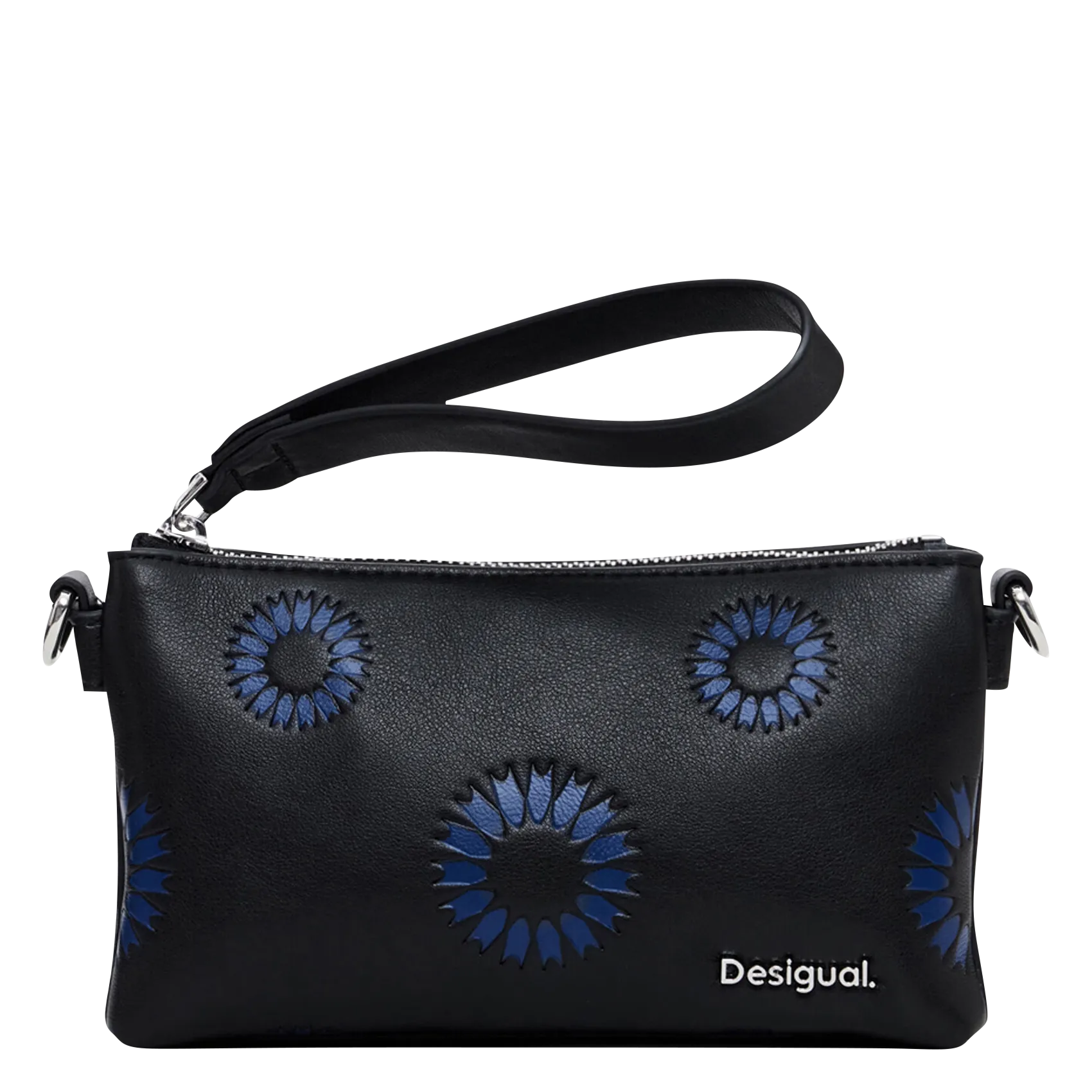  DESIGUAL   Borsa a tracolla in ecopelle ricamata | Nero
