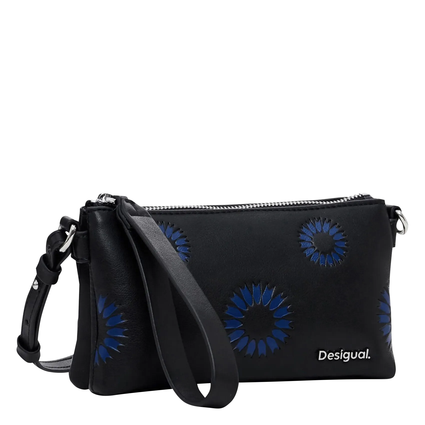  DESIGUAL   Borsa a tracolla in ecopelle ricamata | Nero
