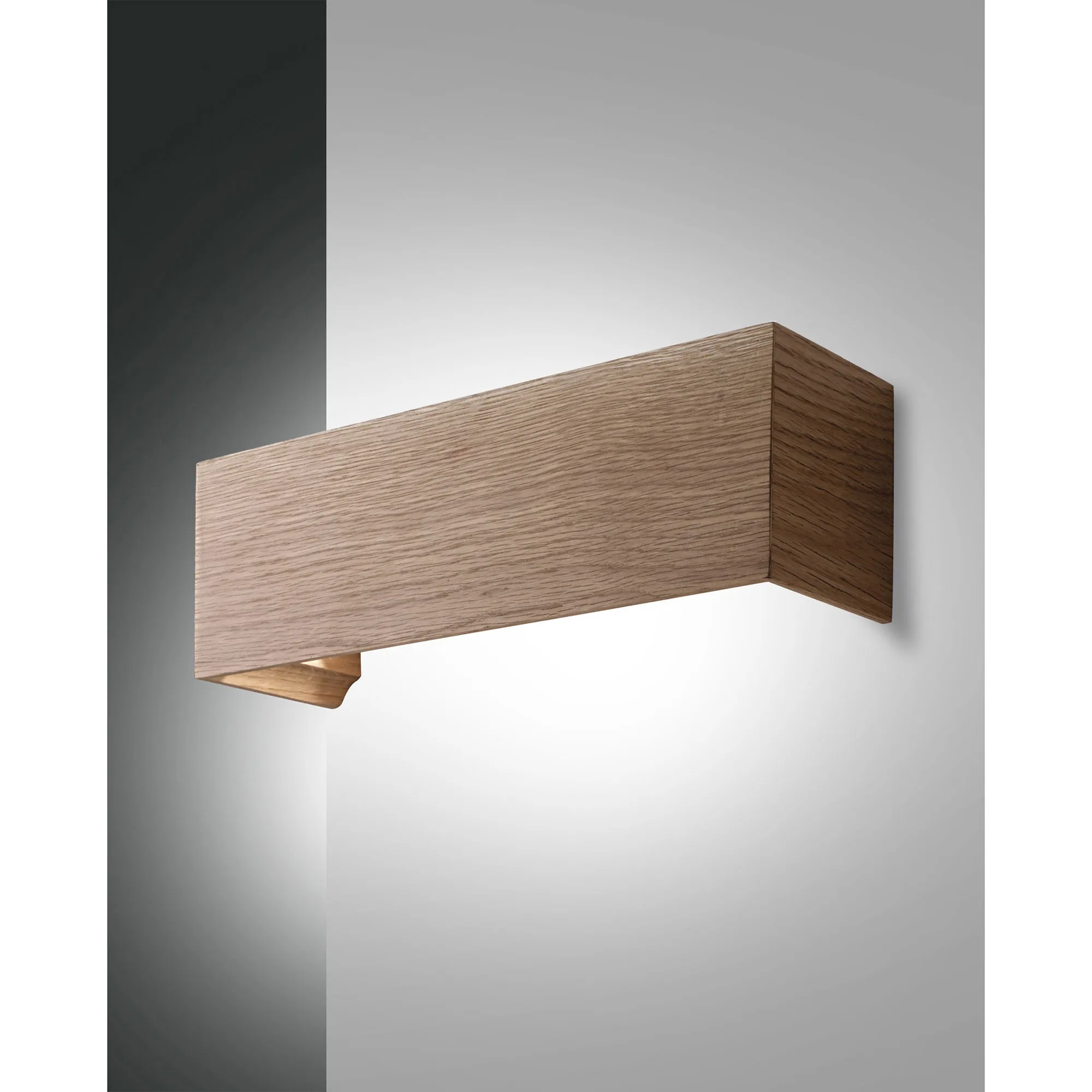 Fabas Luce  Applique da parete a LED con struttura in metallo e legno design moderno Badia - 16W - 3000k Luce Calda