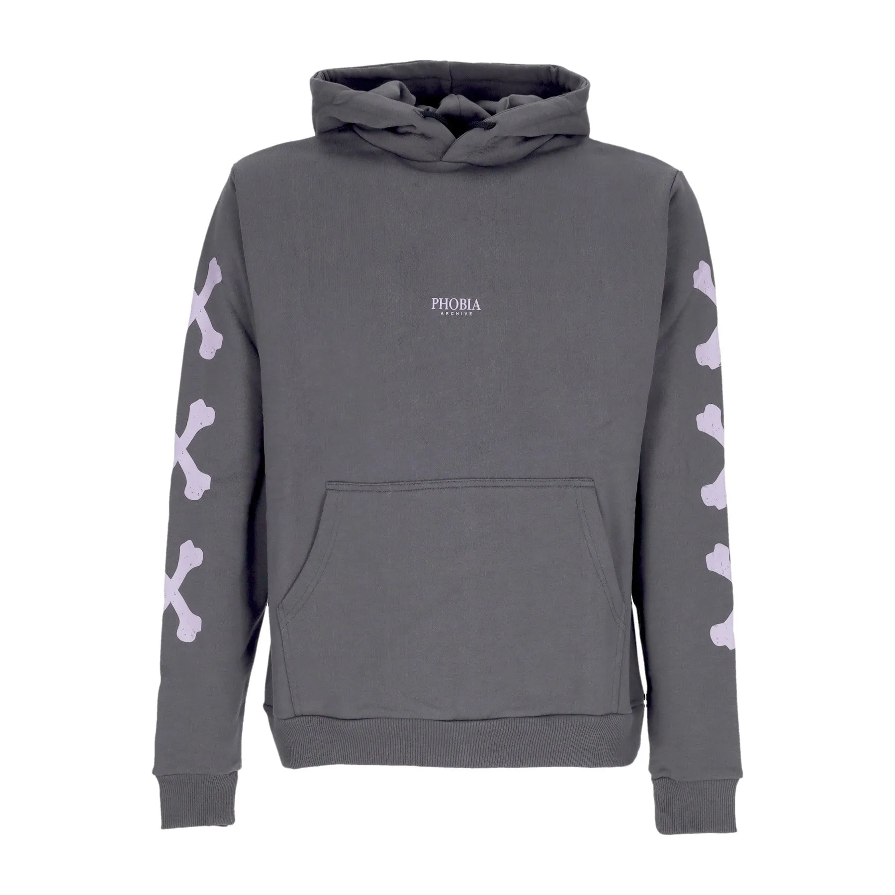 Felpa Leggera Cappuccio Uomo Cross Bones Hoodie Grey/lilac