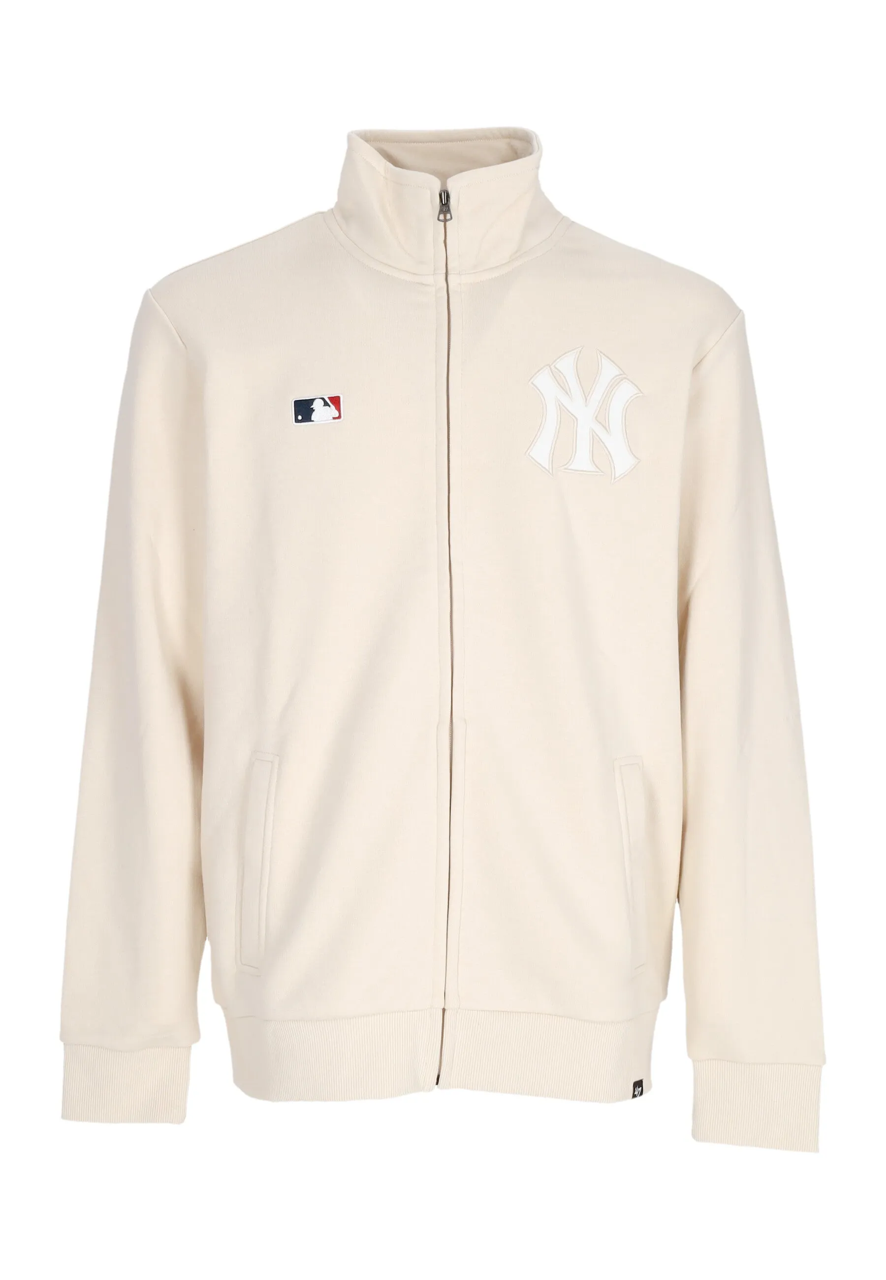 Felpa Leggera Collo Alto Uomo Mlb Embroidery Helix Track Jacket Neyyan Oat Milk