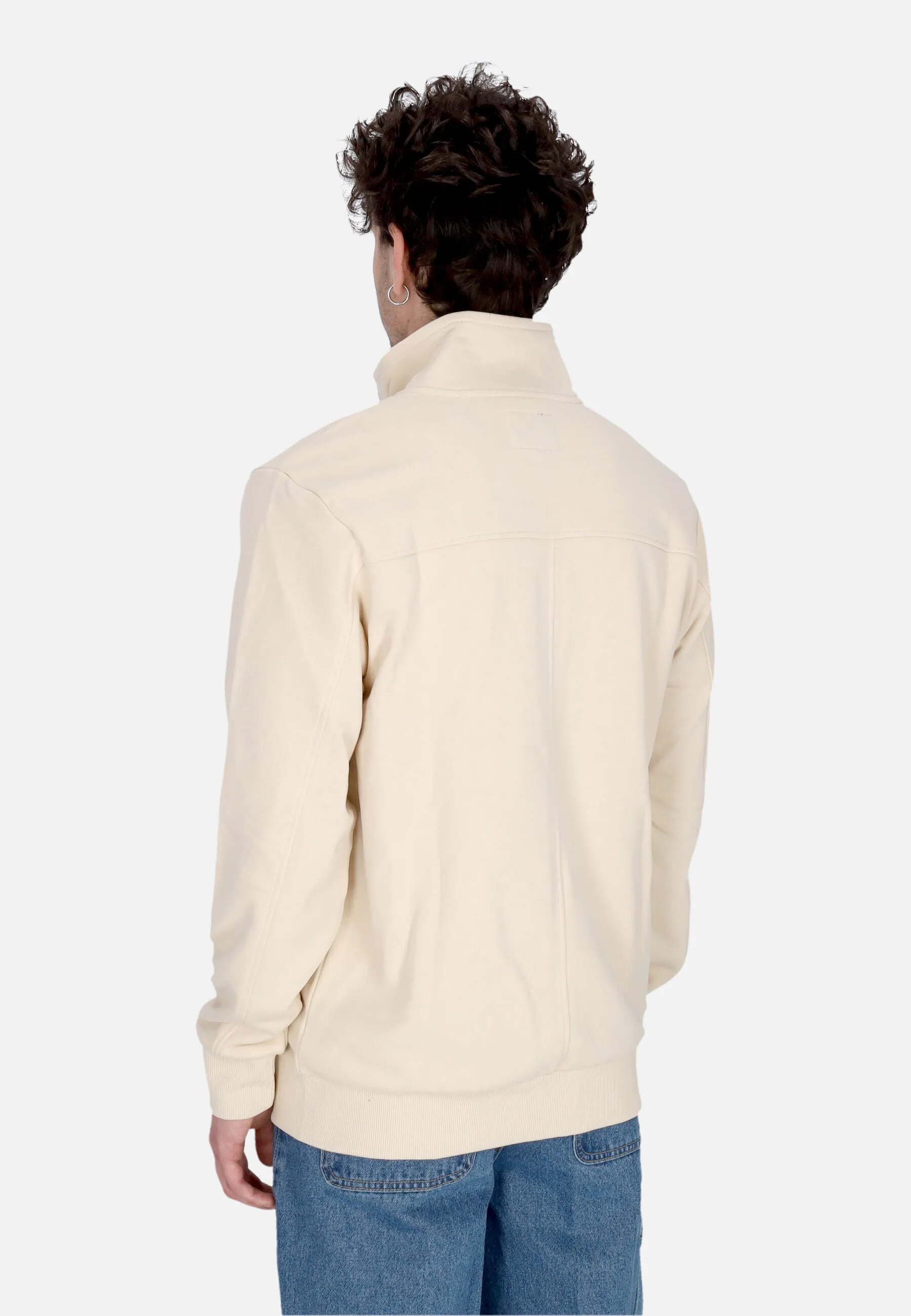 Felpa Leggera Collo Alto Uomo Mlb Embroidery Helix Track Jacket Neyyan Oat Milk