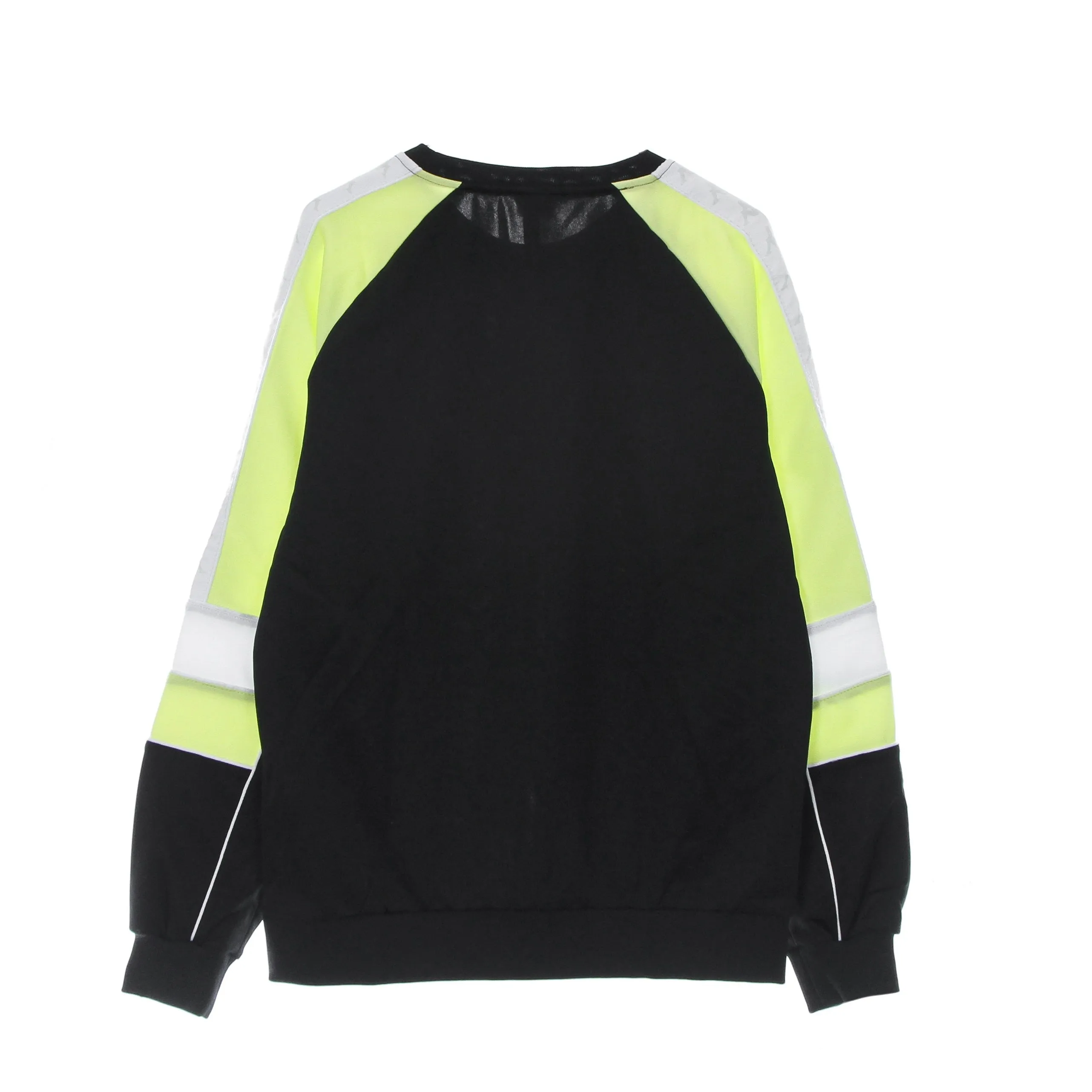 Felpa Leggera Girocollo Uomo Banda Arlton Black/green Lime/white