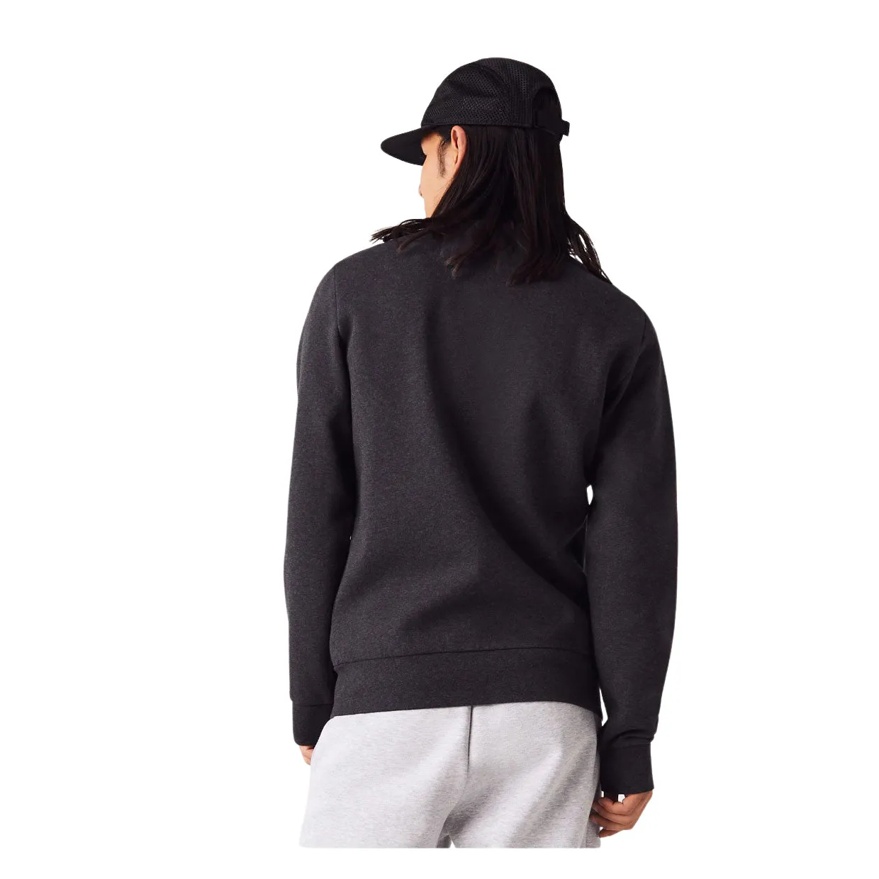 Felpa Uomo Lacoste Full Zip Senza Cappuccio Grigio Scuro